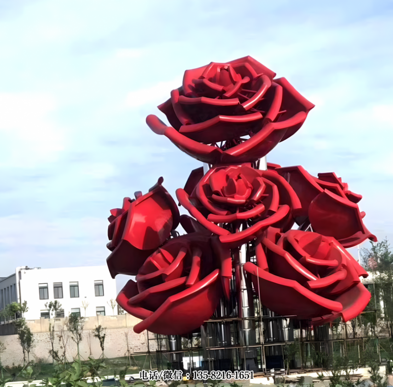 抽象不銹鋼玫瑰花樹景觀雕塑 抽象不銹鋼玫瑰花樹景觀雕塑