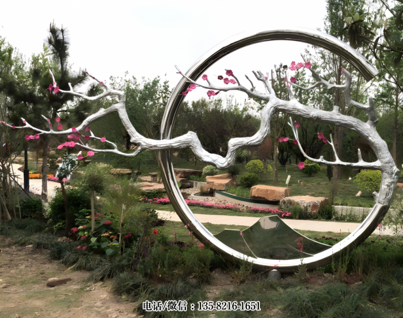 不銹鋼創(chuàng)意仿真梅花樹景觀雕塑 不銹鋼創(chuàng)意仿真梅花樹景觀雕塑