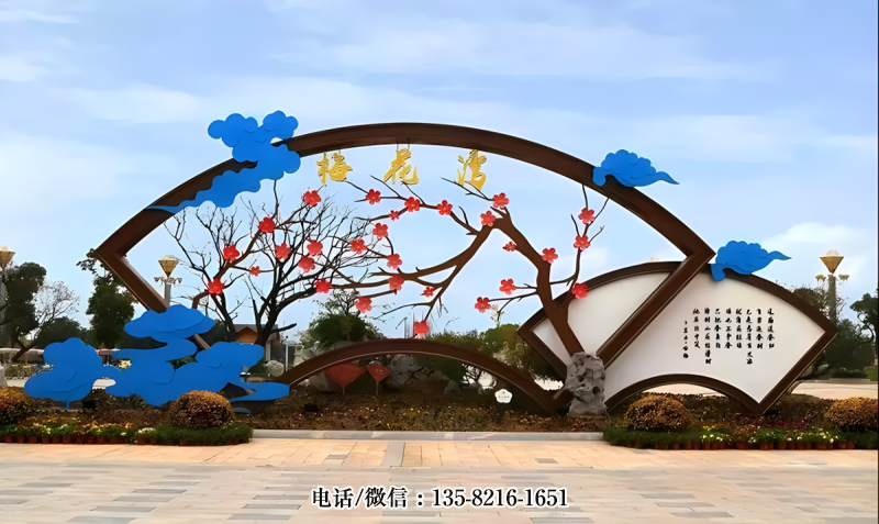 中國風(fēng)不銹鋼剪影梅花景觀雕塑 中國風(fēng)不銹鋼剪影梅花景觀雕塑