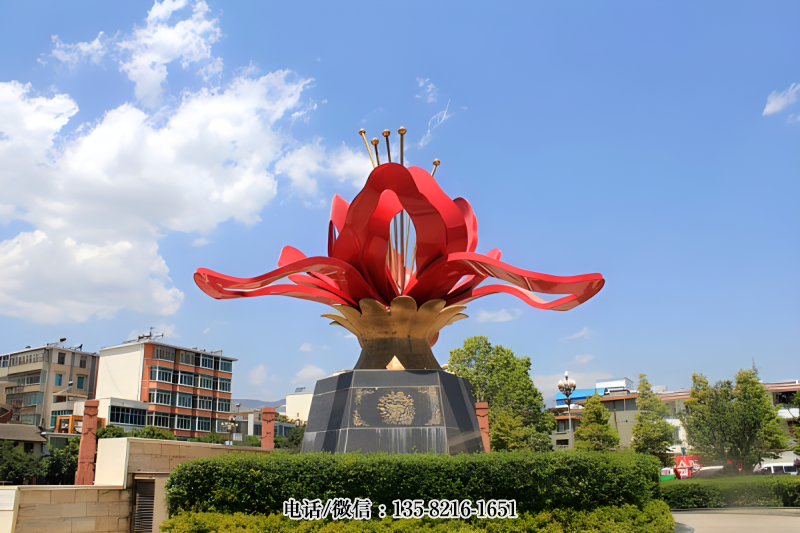 不銹鋼石榴花景觀雕塑 不銹鋼石榴花景觀雕塑