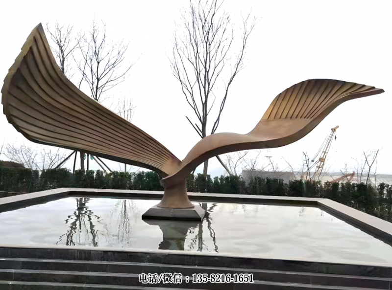 大鵬展翅不銹鋼鳥翅膀景觀雕塑 大鵬展翅不銹鋼鳥翅膀景觀雕塑