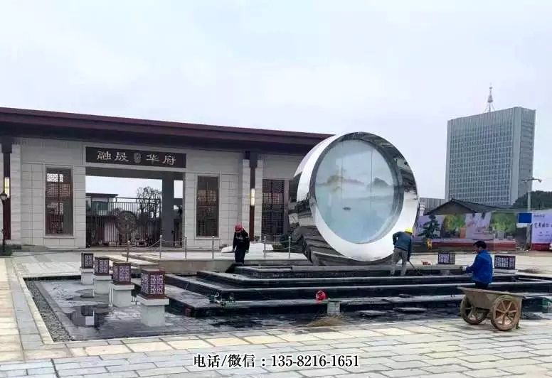 小區(qū)大門不銹鋼圓環(huán)景觀雕塑 小區(qū)大門不銹鋼圓環(huán)景觀雕塑