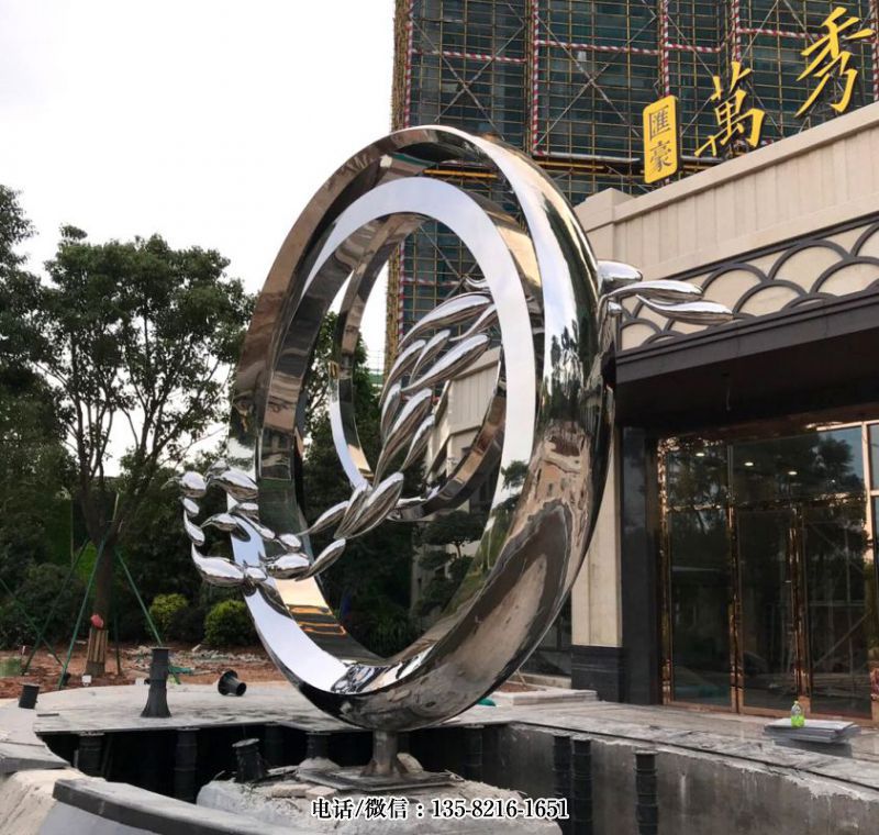 地產(chǎn)大門不銹鋼抽象魚躍龍門圓環(huán)景觀雕塑 地產(chǎn)大門不銹鋼抽象魚躍龍門圓環(huán)景觀雕塑